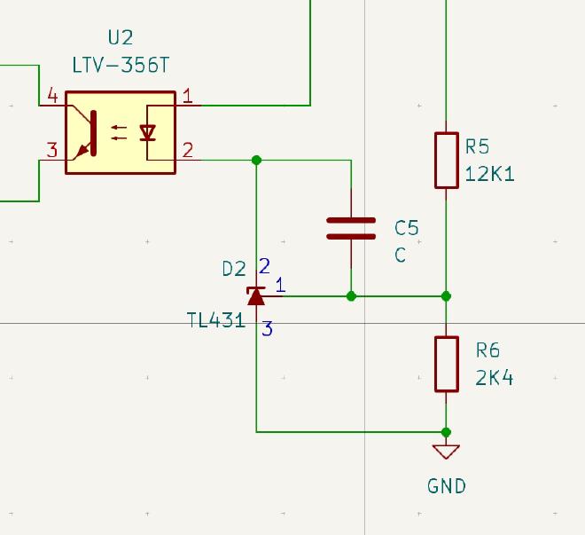Detalle de realimentación flyback
